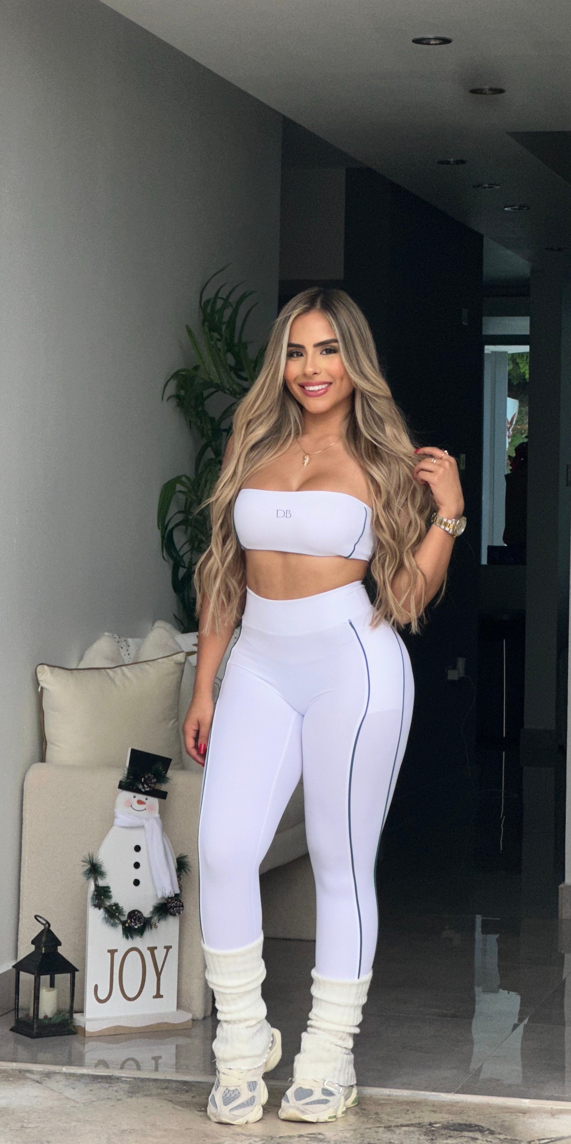 White Stripe Strapless Set