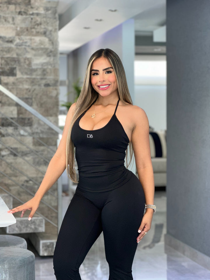 Black Halter Flare Set