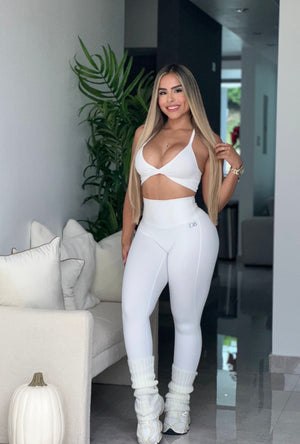 White High Waist Tummy Control Two Piece Set