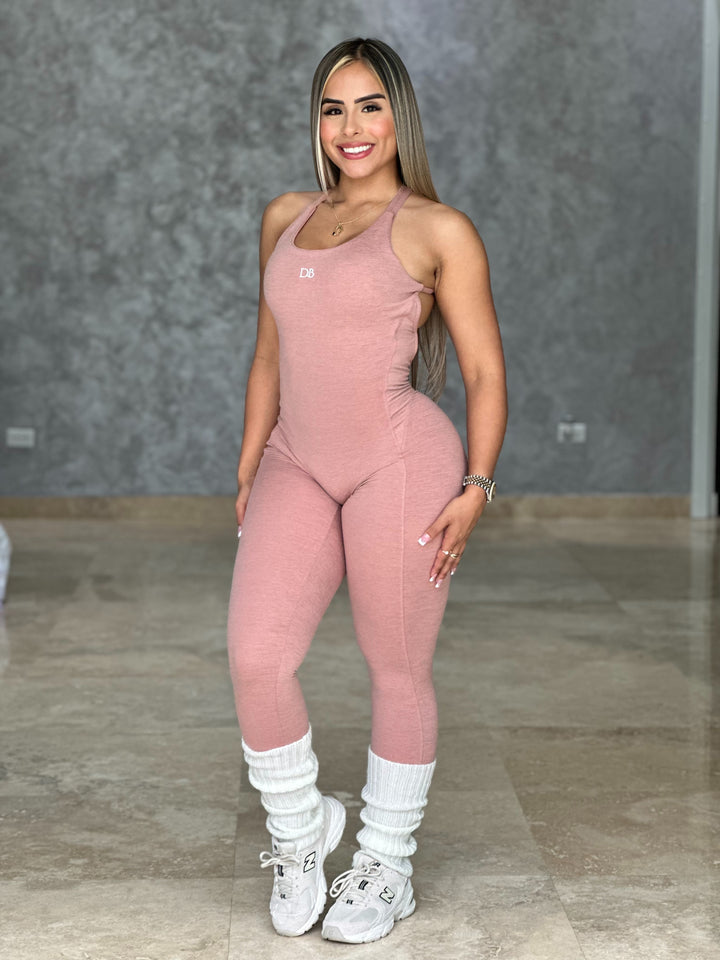 Blush Pink Body Contour Jumpsuit