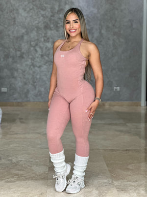 Blush Pink Body Contour Jumpsuit