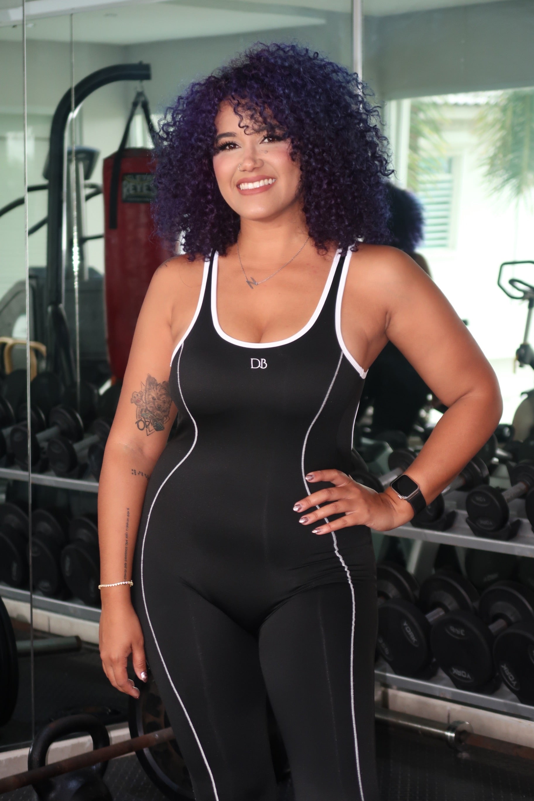 Black & White Open Back Flare Jumpsuit