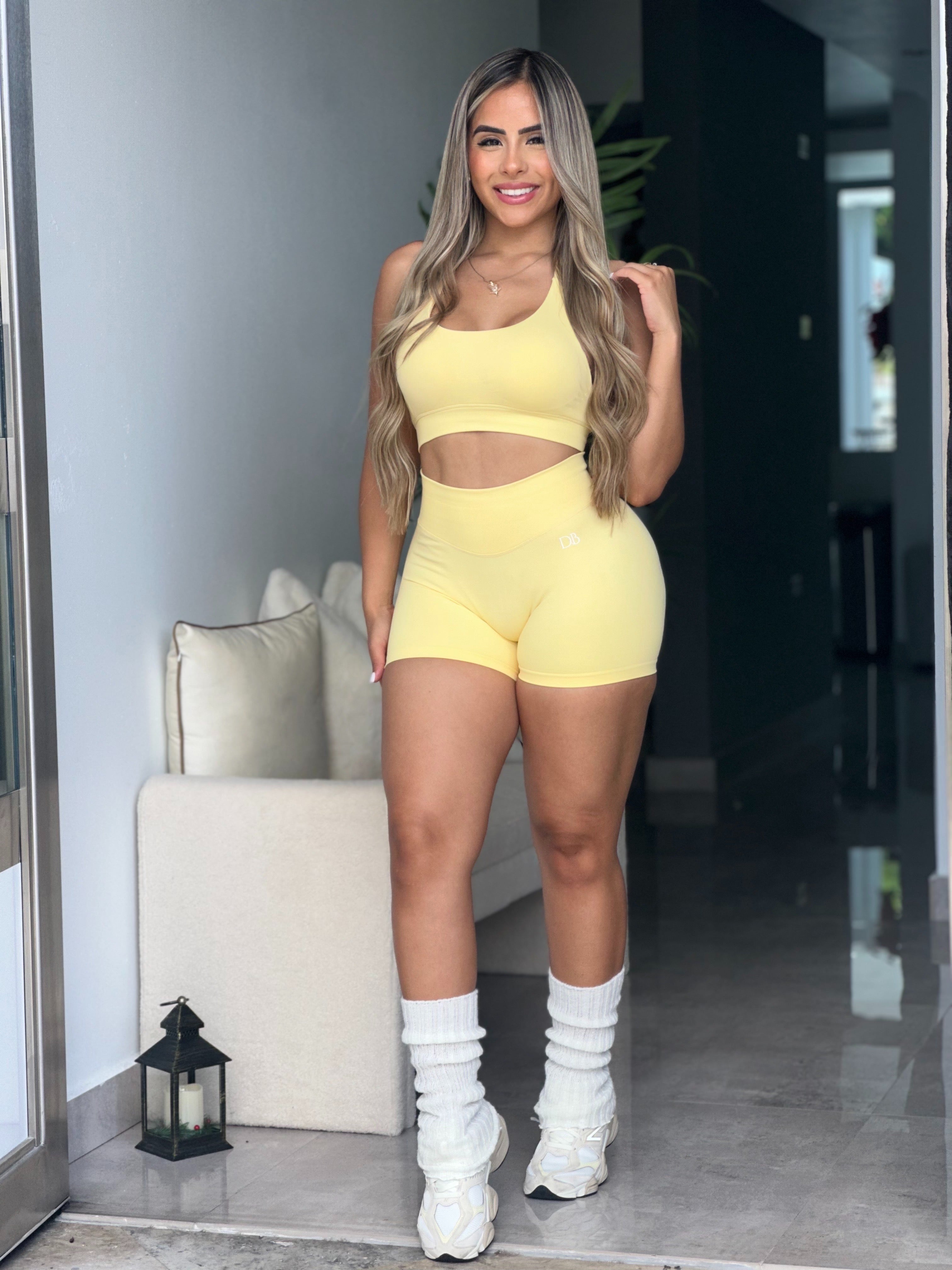 Yellow Contour Short Set