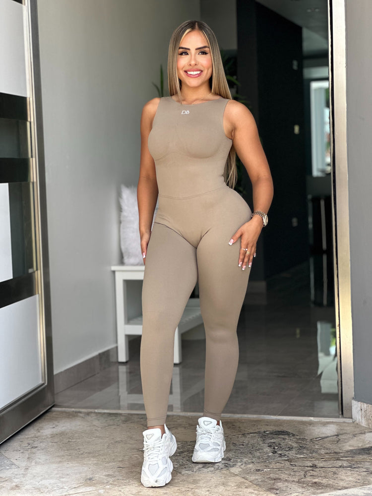 Beige Shape You Up Jumpsuit