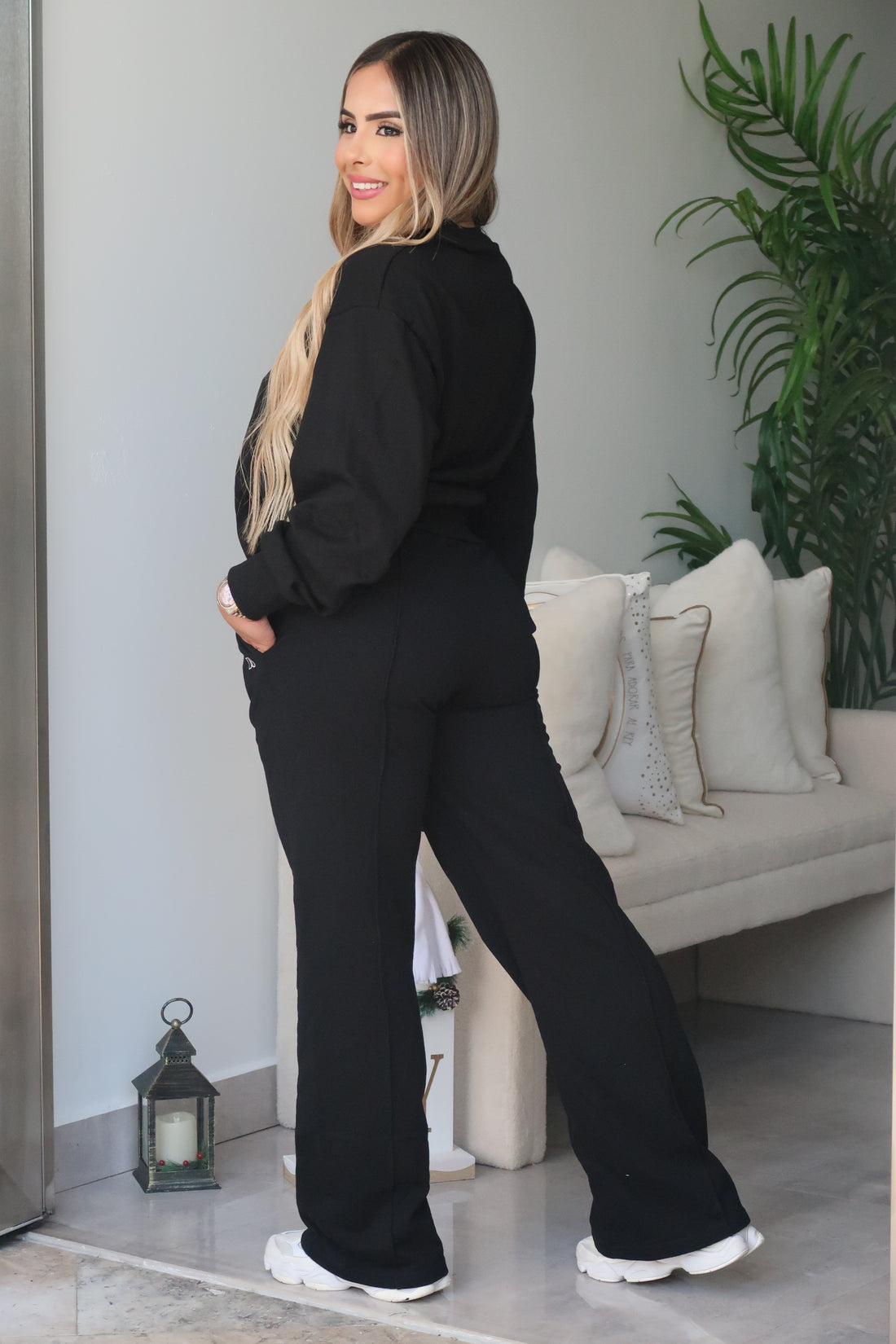 Black Basic Jogger Lounge Set