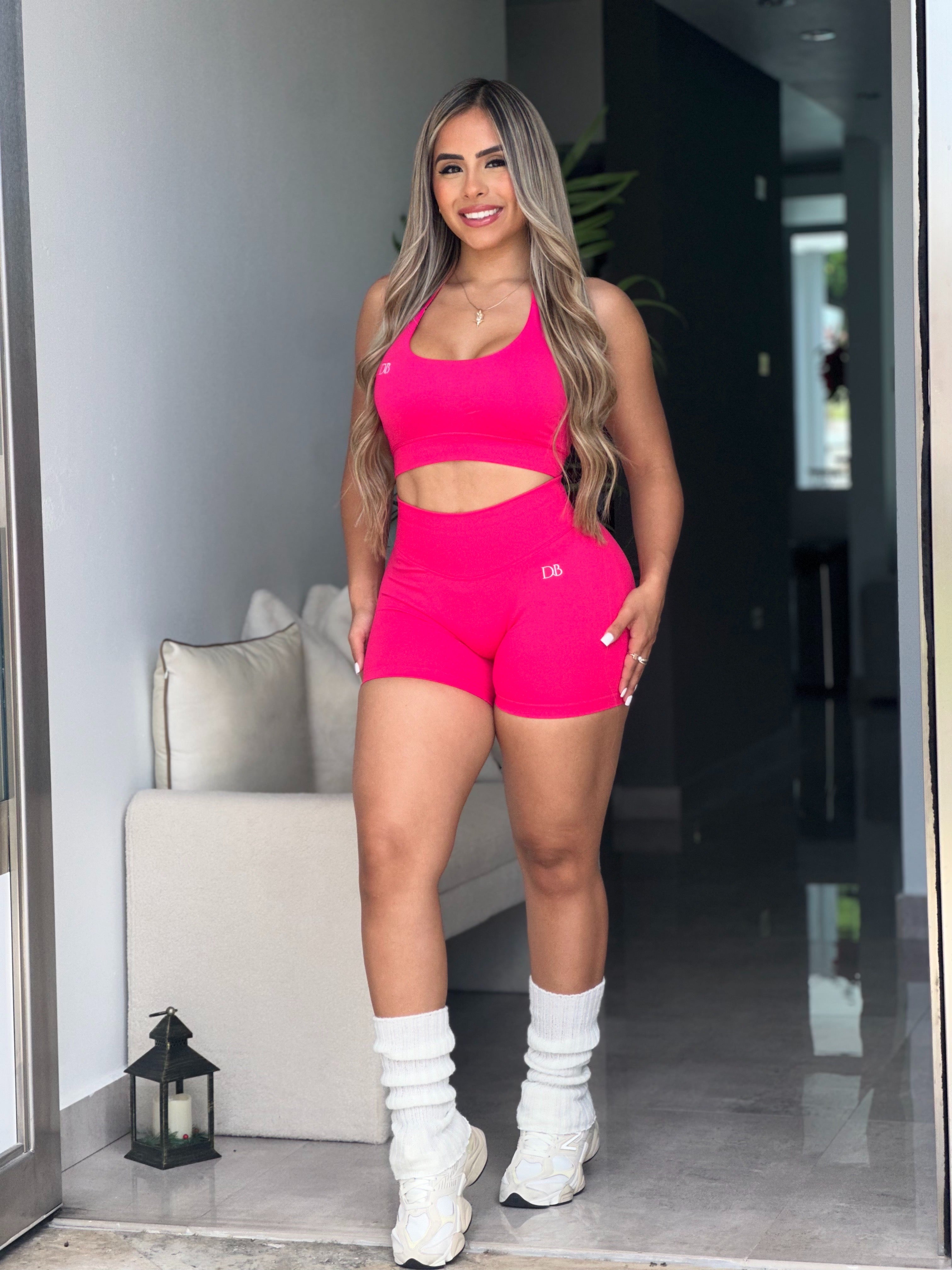 Rasberry Contour Short Set