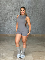 Grey Open Back Romper