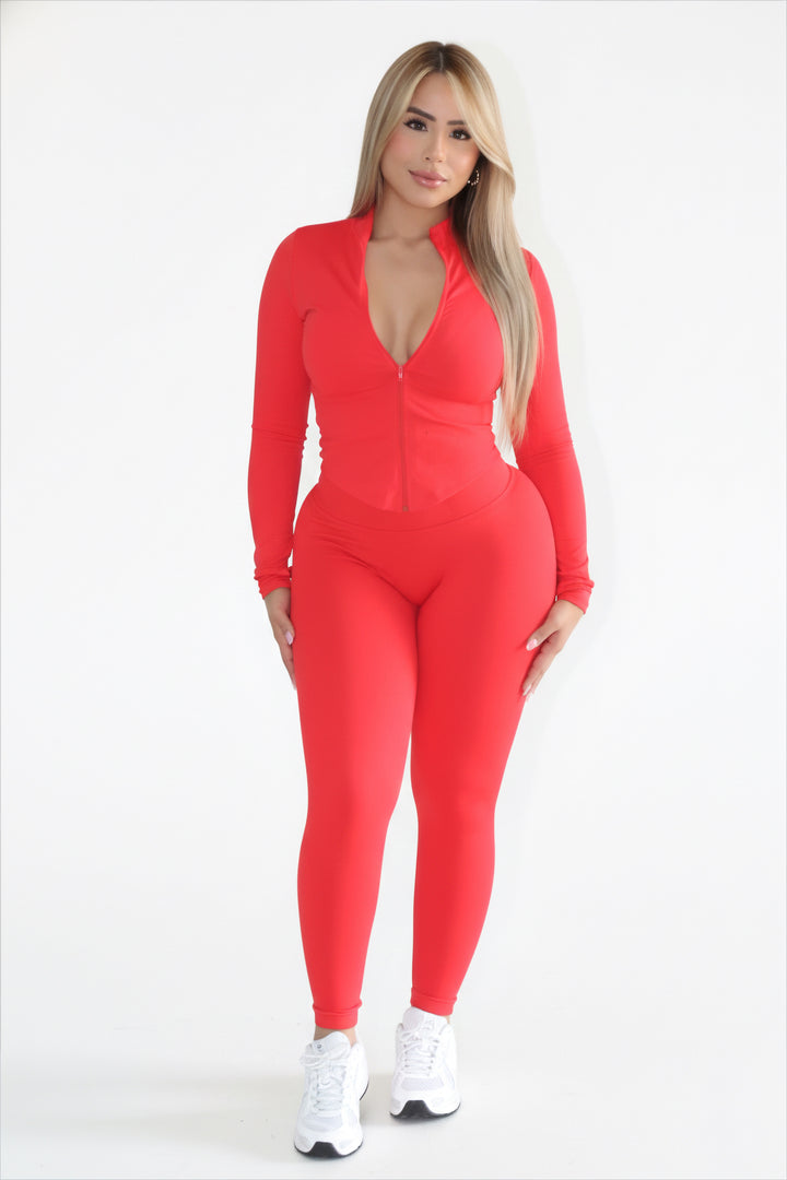 Red Active 3 Piece Set -005