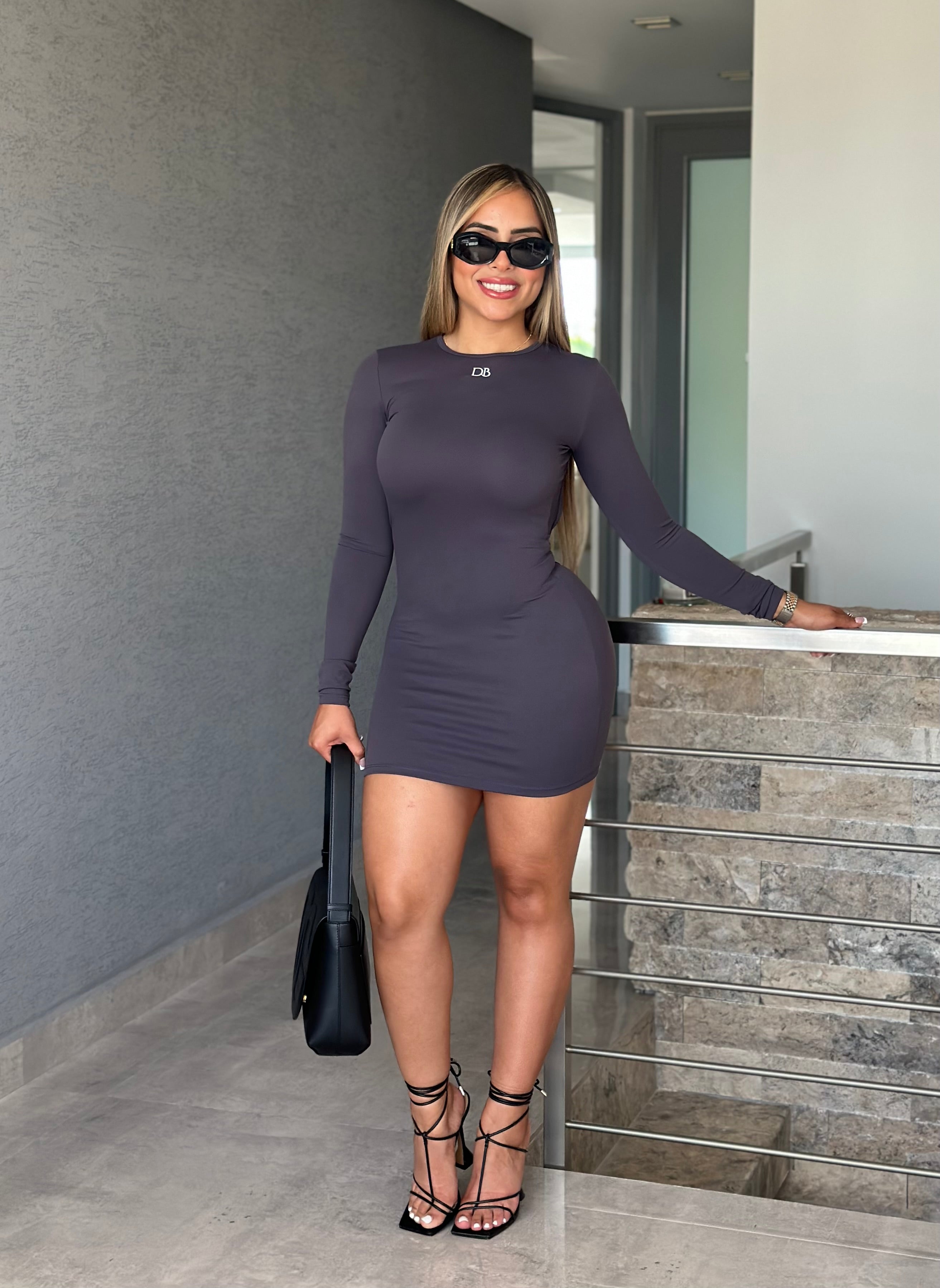 The Perfect Grey Srunch Dress