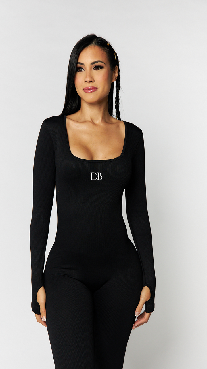 Black Faja Jumpsuit Long Sleeve