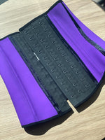 Purple 3 hook short torso waist trainer